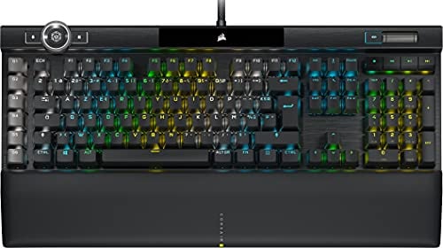 Corsair K100 RGB Teclado Gaming (Switches mecánicos Cherry MX Speed: Rápido y Muy Preciso, Teclas de Doble Inyección PBT, Integración Elgato Stream Deck) AZERTY, Negro