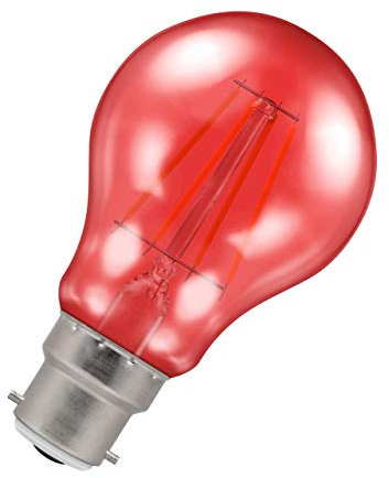 Crompton Lamps Red LED GLS Light Bulb 4.5W B22 Harlequin | IP65 Outdoor Lights LED Bulbs | Energy-Saving Replacement for 25W Bulbs | 15,000 Hours Life | for Festoon Lights Outdoor