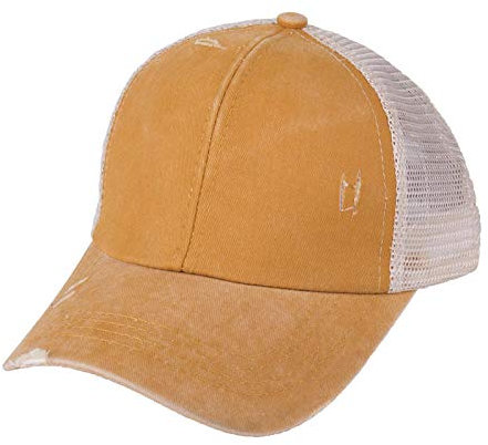 NIUASH Baseball Caps Sommer Pferdeschwanz Baseball Cap für Frauen Mesh Hat Snapback Hip Hop Caps Camo Hüte Bandage Zurück P257-A