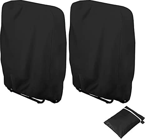2 Pezzi Copertura per Sedie Pieghevoli Esterni da Giardino Copertura per Sedia a Sdraio Coprisedie Pieghevoli Oxford Impermeabile Anti-UV (W71×L110cm) (Nero)