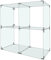 Glassteckvitrine Glasregal Würfelform 63x63cm | Vitrine 4 Fächer 30x30cm Glasplatten Sicherheitsglas | Selbstbauvitrine einfaches Stecksystem Verkaufsregal Glaswürfel Steckvitrine Schaufenstervitrine