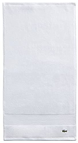 Lacoste Heritage Supima Handtuch, Baumwolle, Weiß, 40,6 x 76,2 cm