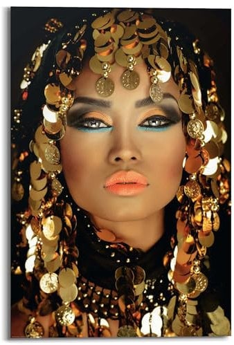 REINDERS Wandbild, Arabische Prinzessin, Wohnzimmer, Bilder, Wanddeko, Room Decor, MDF, Gold, 90x60cm