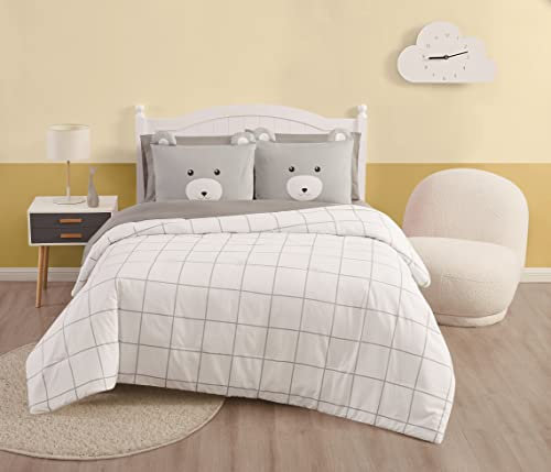 My World Bear Hug Collection, 7-teiliges Bett in Einer Tasche, voll, grau/weiß