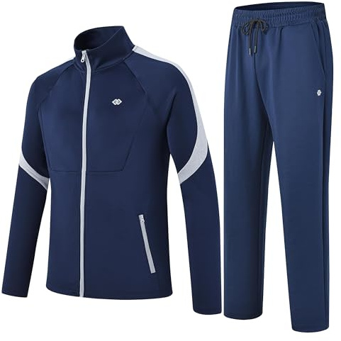 MoFiz Trainingsanzug Herren Jogginganzug Stehkragen Sportanzug mit Reissverschluss für Outdoor-Aktivitäten