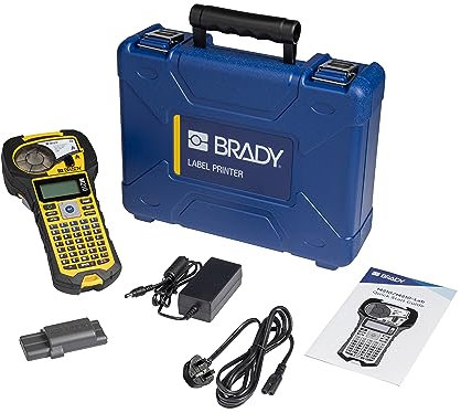 Brady M210 Portable Label Printer - Labelling Device & Label Maker Handheld - Industrial Labelling Machine - incl. Case, Battery, UK Power Cord and 1 Label Cartridge - Replaces BMP21-PLUS