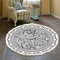 Runder Bohemian Teppich - Großes Mandala Muster Mit Quasten, Waschbare Baumwolle für Wohnzimmer Schlafzimmer (60cm, Schwarz-Weiß)