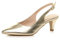 AJVANI Womens Ladies Low Heel 50s Slingback Buckle Pointed Open Back Shoes Size 4 37 Gold