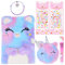 Bestomrogh Secret Diary with Lock for Girls, Plush Cat Journal Notebook Set Cat Lockable Diary,Unicorn Bracelets Rhinestone Stickers Unicorn Multicolored Pen Unicorn Coin Purse for Girls and Boys