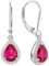 YL Damen Ohrhänger 925 Sterling Silber Juli Geburtsstein Rubin Oval Tropfen Ohrringe