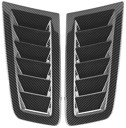 2Pcs Universal Lufteinlass Schaufel, Motorhauben Entlüftung Luftstrom Ansaugschaufel Turbo-Motorhaube Entlüftungshaube Abdeckung für Focus RS MK2 Style (Kohlefaser)