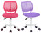 Homy Casa 2 Stück Bürostuhl Bürostuhl Drehstuhl Bürostuhl Verstellbar Stoff Bürostuhl Ergonomischer Sitz Ohne Armlehnen, Rosa & Lila