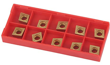 Inserti per Punte in Metallo Duro CNC da 10 Pezzi, Utensile per Tornio con Taglierina a Lama con Scatola, Inserti per Lama CNC per Fresatrice per Tornio