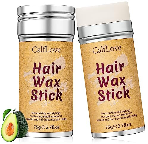 Haarwachs Stick, 2.7 oz Styling-Pomade für Perücken, Wachs-Stick für Haare, Nicht Fettig Styling Haar Pomade Stick für Flyaways Rand Frizz Haar (2pcs)