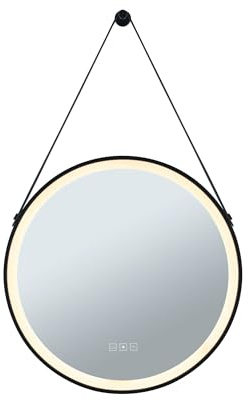 Paulmann 71089 LED Leuchtspiegel Mirra IP44 White Switch 750lm 230V 11,5W dimmbar Schwarz, Spiegel Badleuchte