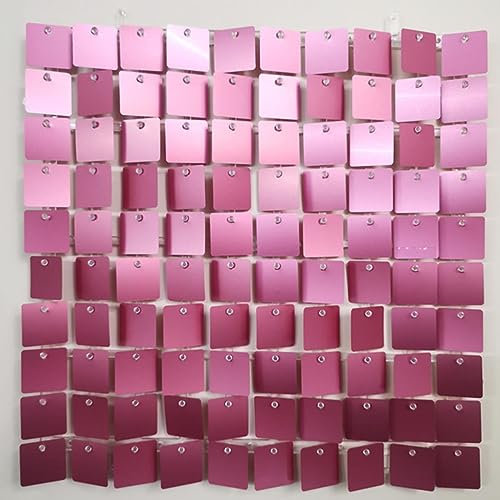 TERPCO 12PCS Shimmer Wall Fondale Pannello di Cristallo Paillettes Art Wall backgroud Panno Vernice Matrimonio Compleanno Decorazione Festa-Matte rose,12PCS