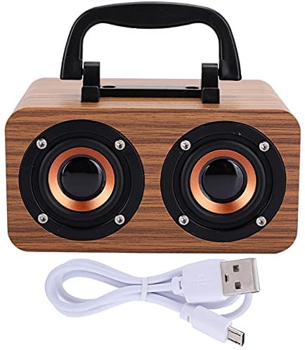Cyrank Altoparlante Bluetooth retrò, Altoparlanti Bluetooth Vintage in Legno con Subwoofer Altoparlanti Bluetooth Portatili Altoparlante Wireless Altoparlante da Scrivania per L'arredamento(Geoglifo)