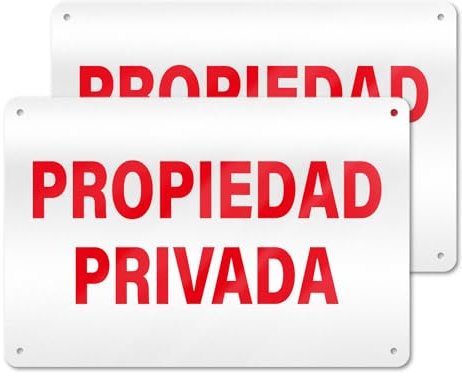 YIKIADA Placa Propiedad Privada 30 CM X 20 CM - Señal para NO Entrar La Zona privada Material de Aluminio - 2 Piezas