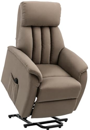 HOMCOM Poltrona Alzapersona Reclinabile 150° Max, 75x93x110 cm Marrone | Telecomando, Poggiapiedi, Poltrone per Anziani
