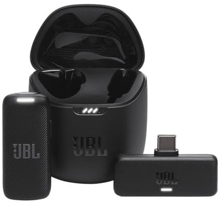 JBL Quantum Stream Wireless Mikrofon – Kabelloses Streaming-Mikrofon mit USB-C Anschluss für Android Geräte – Schwarz
