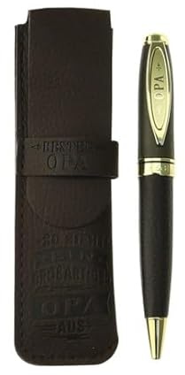 History & Heraldry Bamboo Persönlicher und individueller Kuli Kugelschreiber Stift mit Namen und Spruch Personalisiertes Etui Monogramm-Design persönliches Geschenk (Kuli Opa)