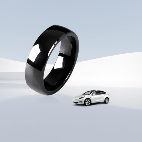 KUNFINE Tesla Smart Ring Zubehör Schlüsselkarte Modell 3/Y Schlüsselanhänger Ersatz Keramik RFID Smart Ring für Tesla Model 3 & Model Y (US Size 8)