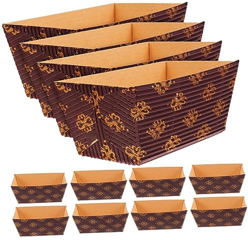 COLLBATH 25stücke Einweg Papier Backformen Kuchen Pfannen Hitzebeständig Kuchen Papieranwendung Brotbackformen Küchenorganisation Bäckereibedarf