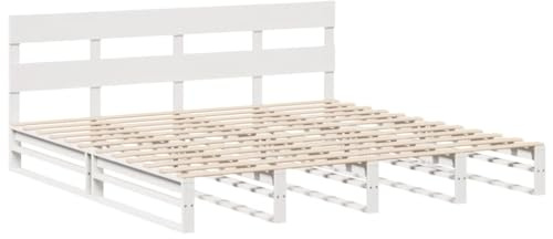 vidaXL Massivholzbett ohne Matratze Weiß 180x200 cm Kiefernholz