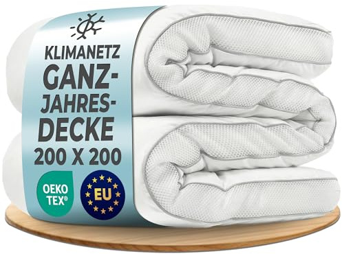 LILENO HOME Ganzjahresdecke 200x200 cm [1er Set] mit CoolComfort Klimanetz | extra weiche Bettdecke 200x200 cm - perfekt als Sommer u. Winter Decke ohne Bezug - waschbar bis 95°C