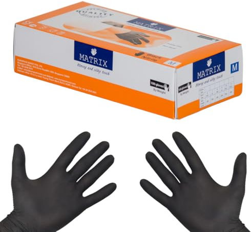 daybays 500 Stück Einmal Einweg Nitrilhandschuhe M Schwarz Einweghandschuhe Einmalhandschuhe Nitril Sterile Handschuhe Black Disposable Gloves Latexfrei Puderfrei (M, 500 Stück)