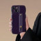 FABSPARK Phone Case for iPhone 14 Pro Max with Flexible Adjustable Soft Finger Hand Wrist Strap Holder Kickstand,Wave Design Wavy Frame Silicone Aesthetic for iPhone 14 Pro Max Phone Case,Deep Purple