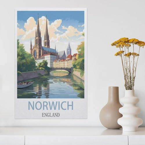 Norwich England,Jigsaws Puzzles 1000 Pieces Classic Jigsaws Educational Games Toys,Best Gift for Adults and Kids(50x70cm)-Z83