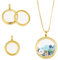DICOSMETIC 3 Stück 3 Größen Rund Medaillon Anhänger Edelstahl Erinnerungsmedaillon Anhänger Klarer Bilderrahmen Charme 18K Vergoldete Schwimmender Charme Glas Blumenstrauß Charms