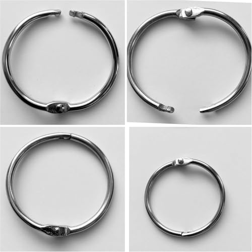 75mm 10 Pcs Metal Book Rings, Loose Leaf Binders Book Rings Inner Diameter Keychains Binding Ring, for Memo Keychain Photo Album (75mm) 10 Rings