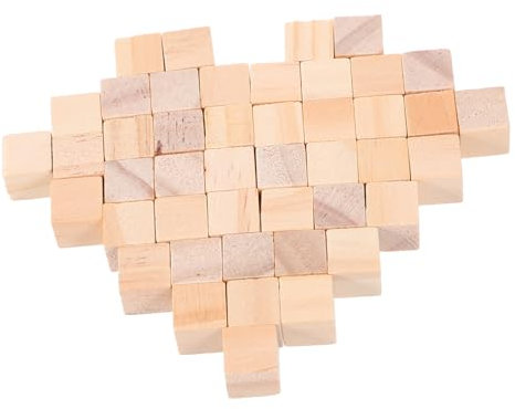 ibasenice 100stücke Holzbausteine Für Junge Mädchen Quadratische Lernspielzeug Stapelspiel DIY Holzklötze Sicheres Material Für Kreative Handwerksprojekte