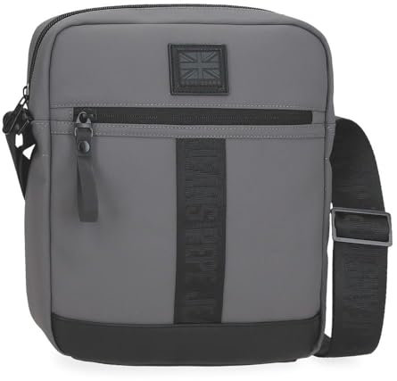 Pepe Jeans Hoxton Bandolera Portatablet Gris 23x27x7 cms Poliéster y PU by Joumma Bags