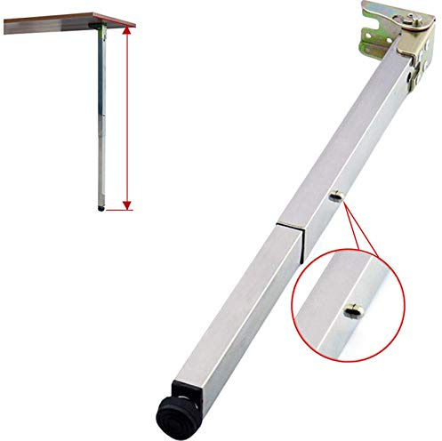 Edelstahl Verstellbare Tischbeine Klapplift Tischstütze Teleskop-Möbelbeine für Stehtische Schutzbasis mit Schrauben (80cm)