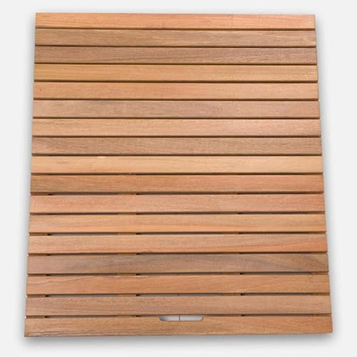 Große, rechteckige Anti-Rutsch-Matte für Nassräume, Küche, Badewanne und Dusche, wasserdichter Badezimmerteppich aus Massivholz, Spa, Sauna, Pool-Laufsteg(100x120cm/39x47in)