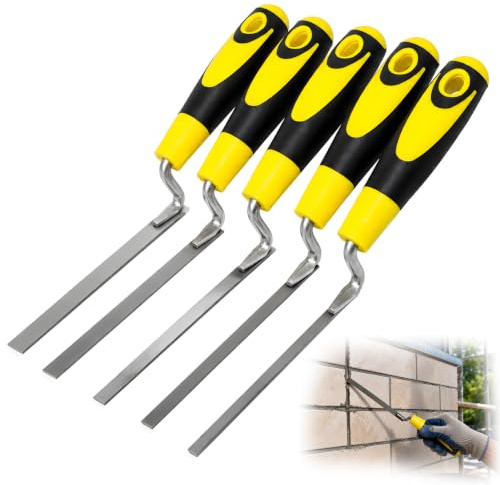 Qichenmaoyi 5-Piece Pointing Trowel Set, 6-14 mm Carbon Steel Blades | Five carbon steel pointing tools in 6, 8, 10, 12 and 14 mm widths for brick joints, mortar and narrow masonry repairs
