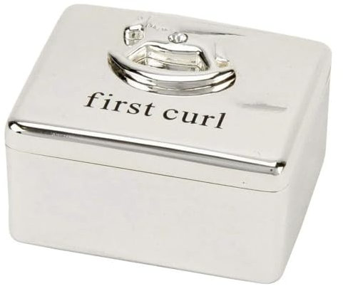 'Bambino Baby Christening Gifts Bilderrahmen First Curl Andenken Box mit Schaukelpferd Dekoration