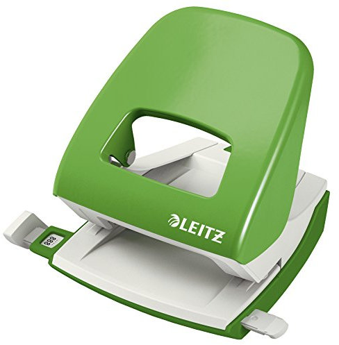 Leitz Pratica Perforatrice da Ufficio, Capacità fino a 30 Fogli, Verde (Chiaro), Metallo, Guida di Arresto con Barra di Selezione del Formato, Gamma NeXXt, 50080050