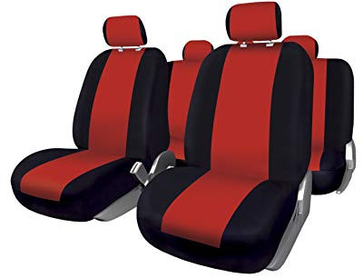 BC CORONA FUK10411 Set Komplette Autositzbezüge Sevilla, Schwarz/Rot