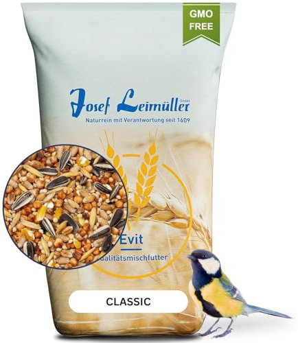 Leimüller Vogelfutter Wildvögel Ganzjährig 5kg (Classic) - Österreichisches Wildvogelfutter Ganzjahresfutter - Hochwertiges Streufutter Staubfrei & ohne Zusatzstoffe
