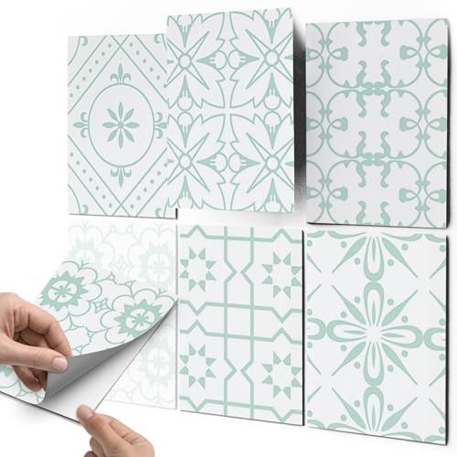 CREATISTO Mosaik Klebefliesen Stickerfliesen Fliesenfolie - Klebefolie Aufkleber für Fliesen I Stickerfliesen - Mosaikfliesen für Küche, Bad, WC Bordüre (20x25 cm I 24 -Teilig)