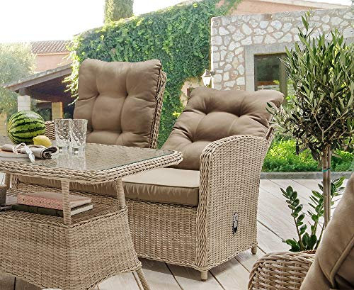 Beauty.Scouts Outdoor Collar Edition DEST 2er Sofa Pearl, beige/Taupe, 125 x 74 x 99 cm, inkl. Polster, Gartensofa, Loungesofa, Garten, Balkon, Terrasse, Couch, Gartencouch, Gartenmöbel