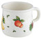 Riess, 0504-068, Topf mit Bördel, gebaucht, 8 3/8 L, COUNTRY - FRUIT GARDEN, Durchmesser 8 cm, Inhalt 0,375 Liter, Höhe 8 cm, weiß mit Fruchtdekor, Induktion