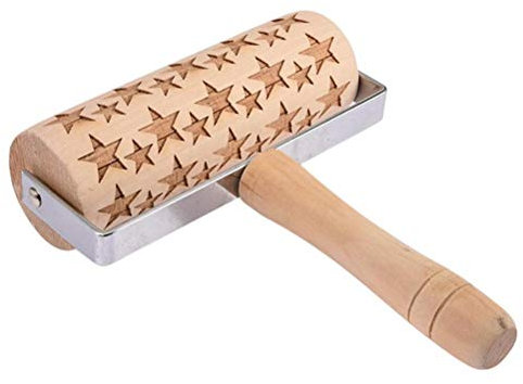 Natale 3D stelle fiocchi di neve alce stampa mattarello incisione goffratura mattarello Pin per biscotti inciso Rolling Pin tenuto in mano strumento di cottura in legno