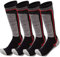 FINGER TEN 2Paar Skisocken Skistrumpf Sportsocken Baumwolle Socken Herren Damen Kinder Mädchen Jungen Verdicken Für Wintersport Snowboard Geschenk Größe 31-43 (Grau, L(39-43))