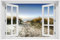 Wallario selbstklebendes Poster - Weg durch die Dünen zum Strand am Meer, Aufkleber in Premiumqualität, Klebefolie Größe: 100 x 150 cm mit Fenster-Illusion