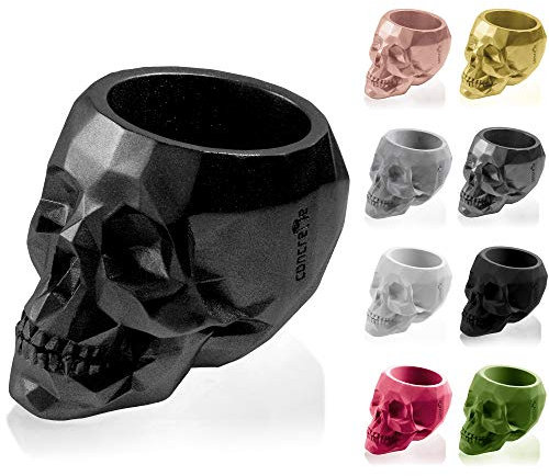 CONCRETTE Blumentopf Blumenkübel Zement-Pflanzkübel Übertopf aus Beton Skull Low-Poly Ø 5 cm/Ø 7,6 cm/Ø 11 cm/Ø 24 cm | 17 Farben